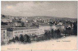 Zürich, Kantonsspital, Lichtbild, gelaufen 1909