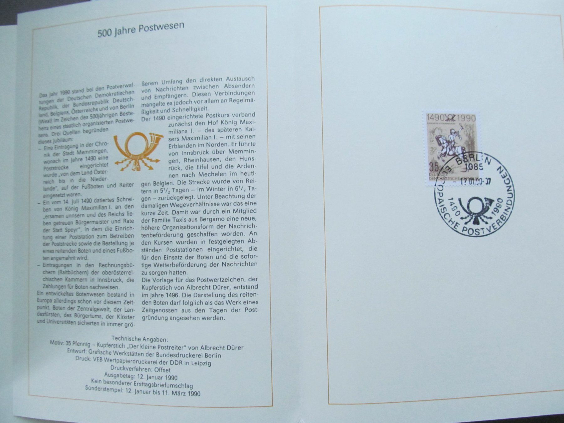 Alle Briefmarken: Jahressammlung der ehemaligen DDR  1990 – Gebraucht aus Hergiswil NW von Panda1990 2