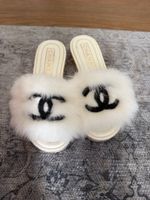 Chanel Fur Slides 
