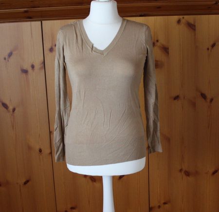 Pullover mit Spitze beige Gr. M
