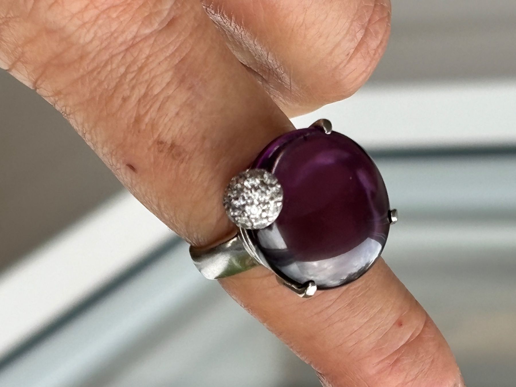 Anelli: Ring Silber 925 mit Amethyst Zirkonia – Usato da Stein AR venduto da EvaL056 4