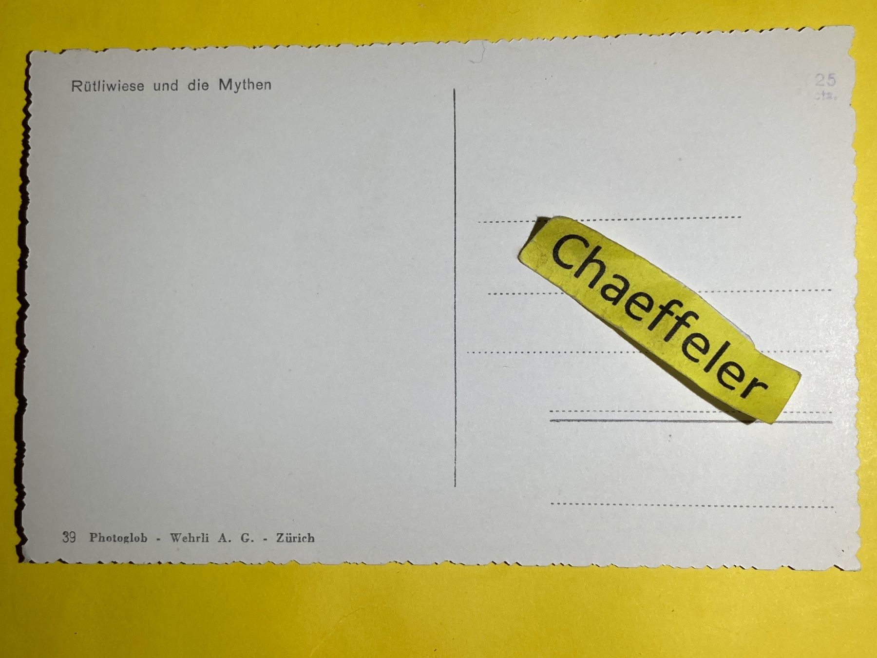 Cartoline postali: Rütliwiese und die Mythen – Usato da Zürich venduto da Chaeffeler 1
