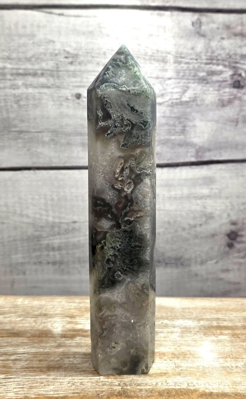 Minerali & Pietre curative: Moosachat Obelisk mit toller Druse 445g – Nuovo e nell'imballaggio originale da Matzingen venduto da Shay_Crystalz 3