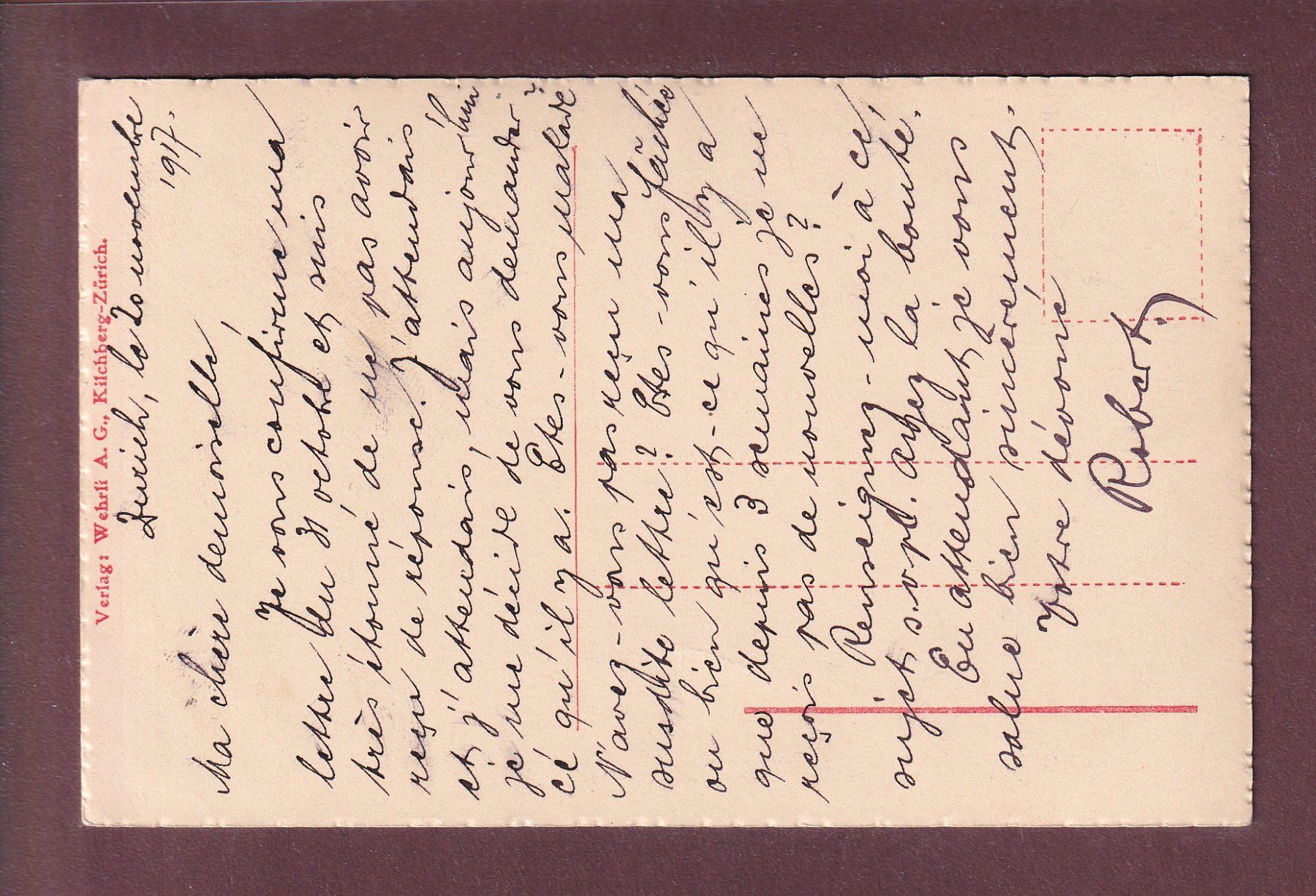 Ansichtskarten: ZÜRICH - Schweizerpsalmdenkmal - 1917 – Gebraucht aus Pully von nicecards 1