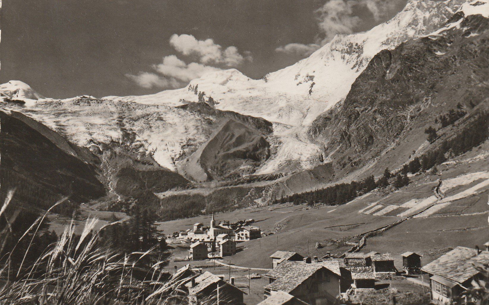 Ansichtskarten: AK Saas-Fee - gel. 1.7.1950 – Gebraucht aus Fribourg von schnalla92