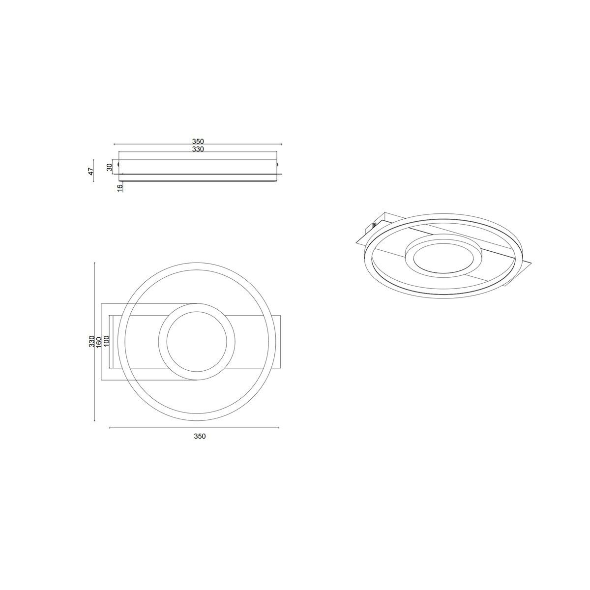 Lampadari & plafoniere: Deckenleuchte, Spiegel, 35 cm x 33 cm – Nuovo (secondo la descrizione) da Kreuzlingen venduto da Smart-Light 5