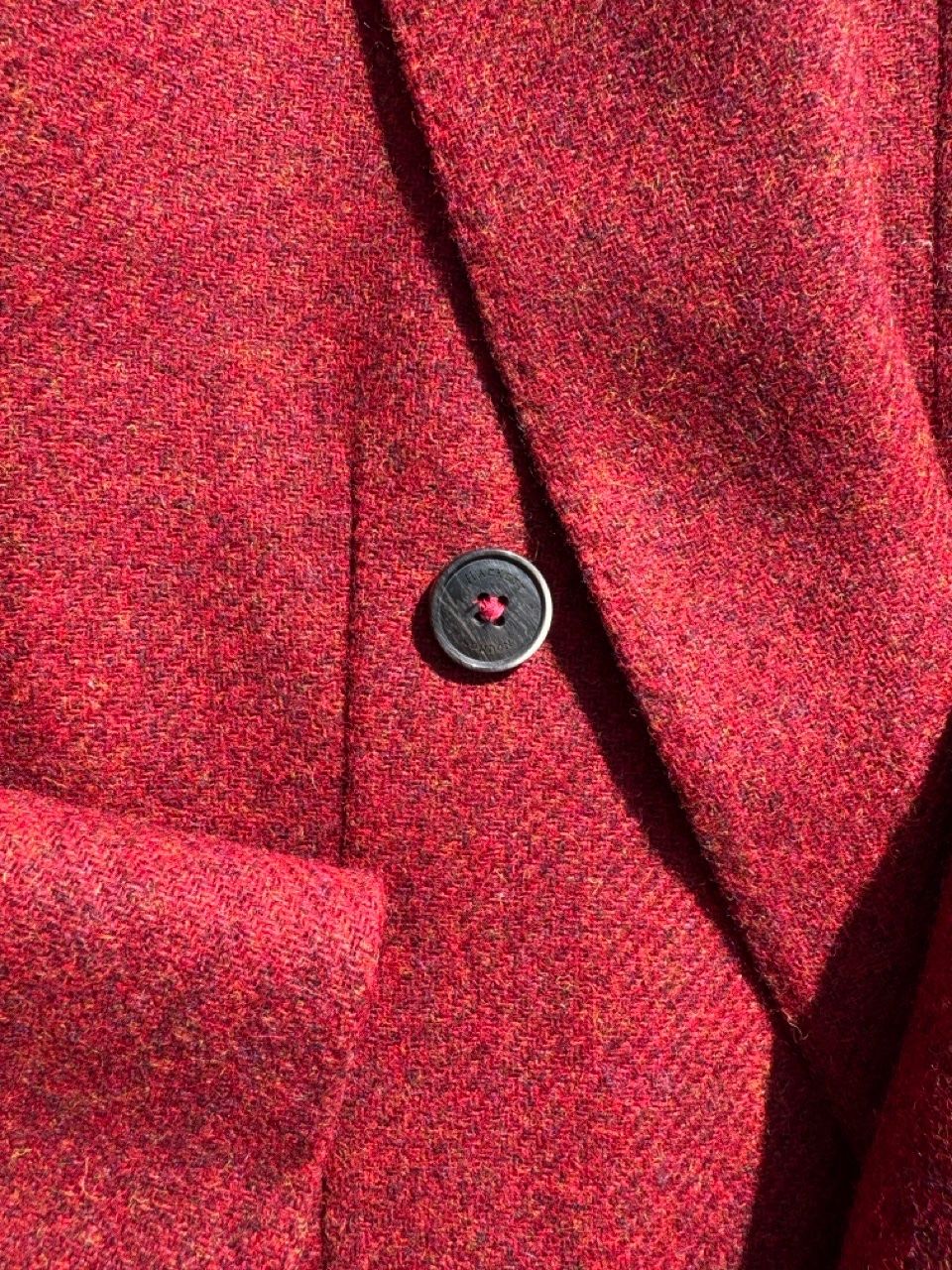 Hackett Giacche: Hackett Jacket / Sakko, Doppelreiher, Tweed Korallrot – Usato da Schlieren venduto da Timsonsan 5