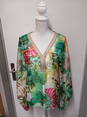 TROISKA luftige Tunika one size, tropical, floral