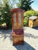 Sekretär Vitrinenschrank Mahagoni Höhe 197cm Breite 70cm