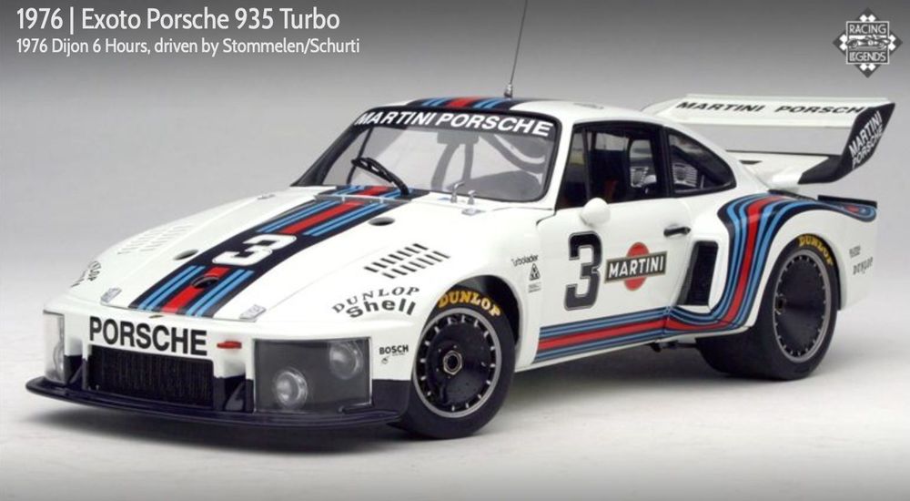 EXOTO 1:18 PORSCHE 935 TURBO 1976 #3 6 HOURS OF DIJON - RARE 