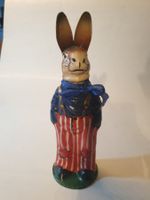 Süsser Osterhase, Vintage Deko Hase mit gestreifter Hose