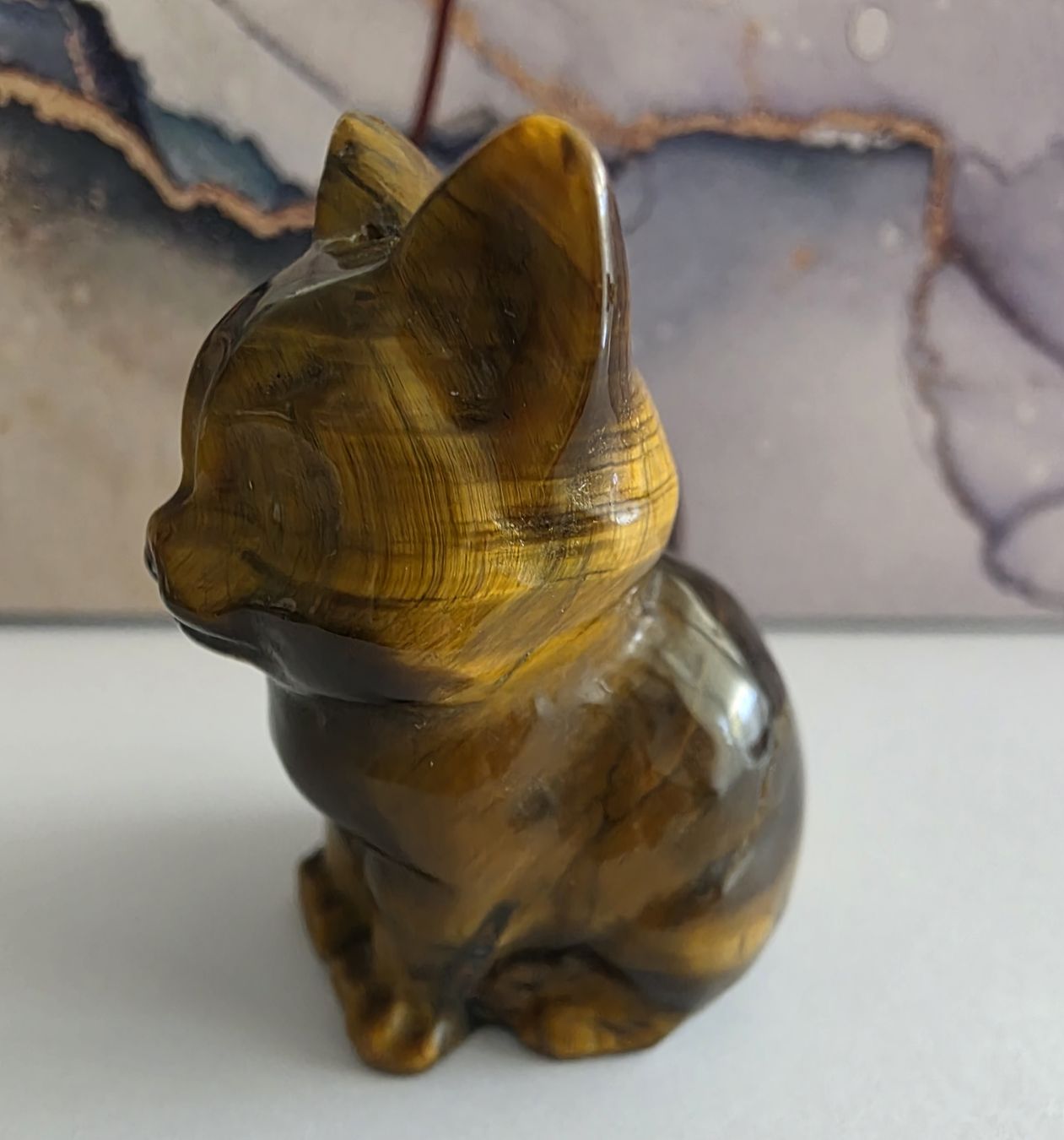 Statuette: Tigerauge Katze Statue / Figur – Nuovo e nell'imballaggio originale da Menziken venduto da Mirager 2
