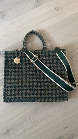 Modische Handtasche mit Hahnentrittmuster, neu!