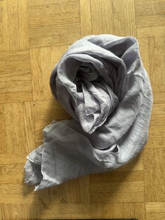 Écharpe soie 100% bleu-gris