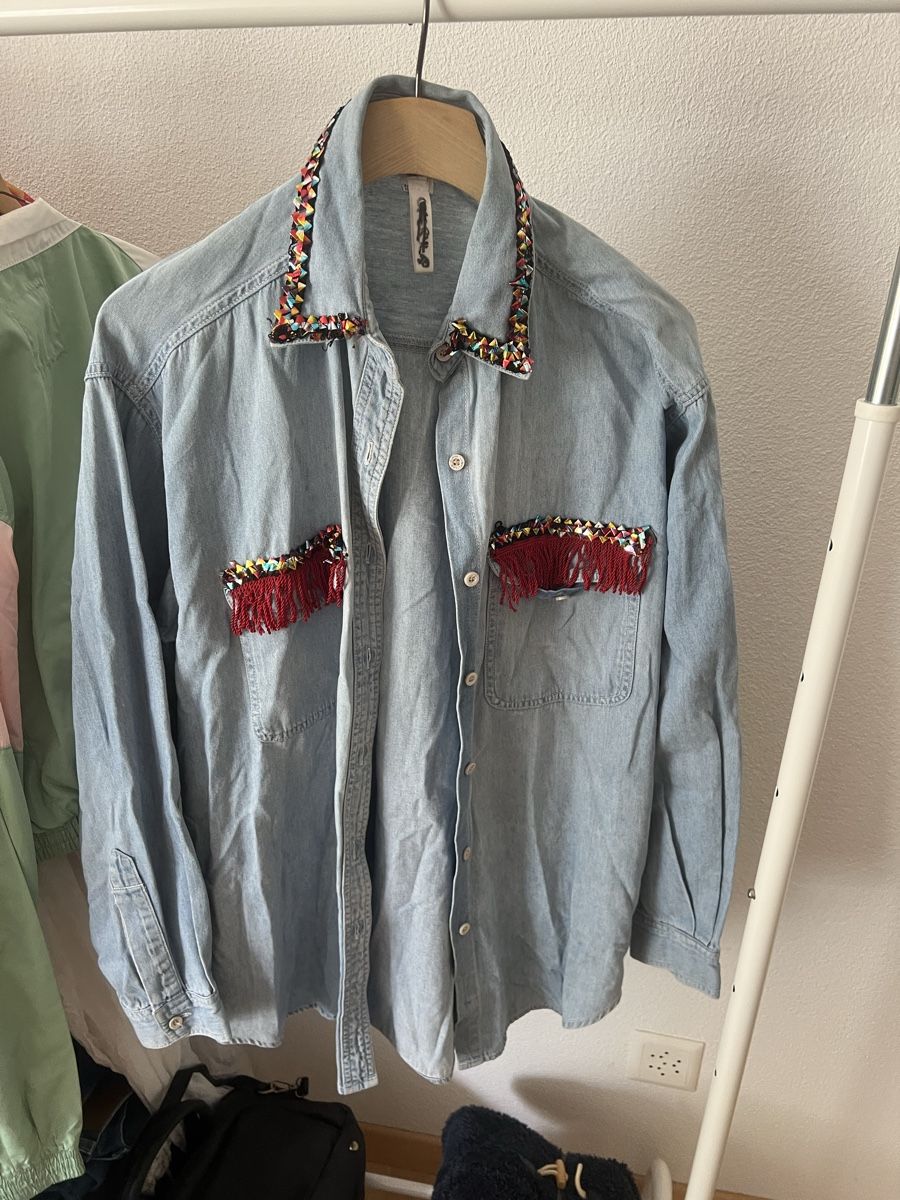 Jeans: Jeanshemd blau mit Fransen   – Gebraucht aus Baden von jul_gwh7