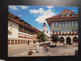 alte Nostalgie Postkarte Huttwil Oberaargau Bern Blumenstadt