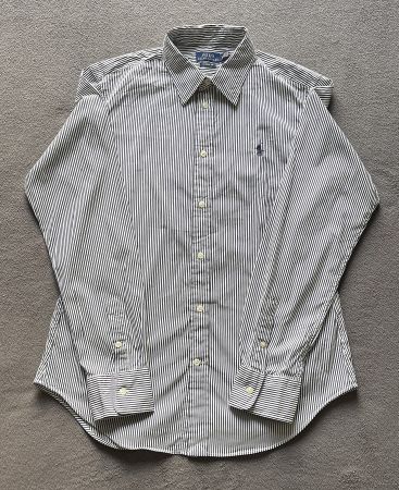 Ralph Lauren Hemd Damen Gr. M (Slim Fit) Grau gestreift