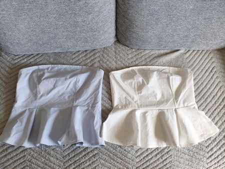 Lot 2 hauts bustiers peplum L