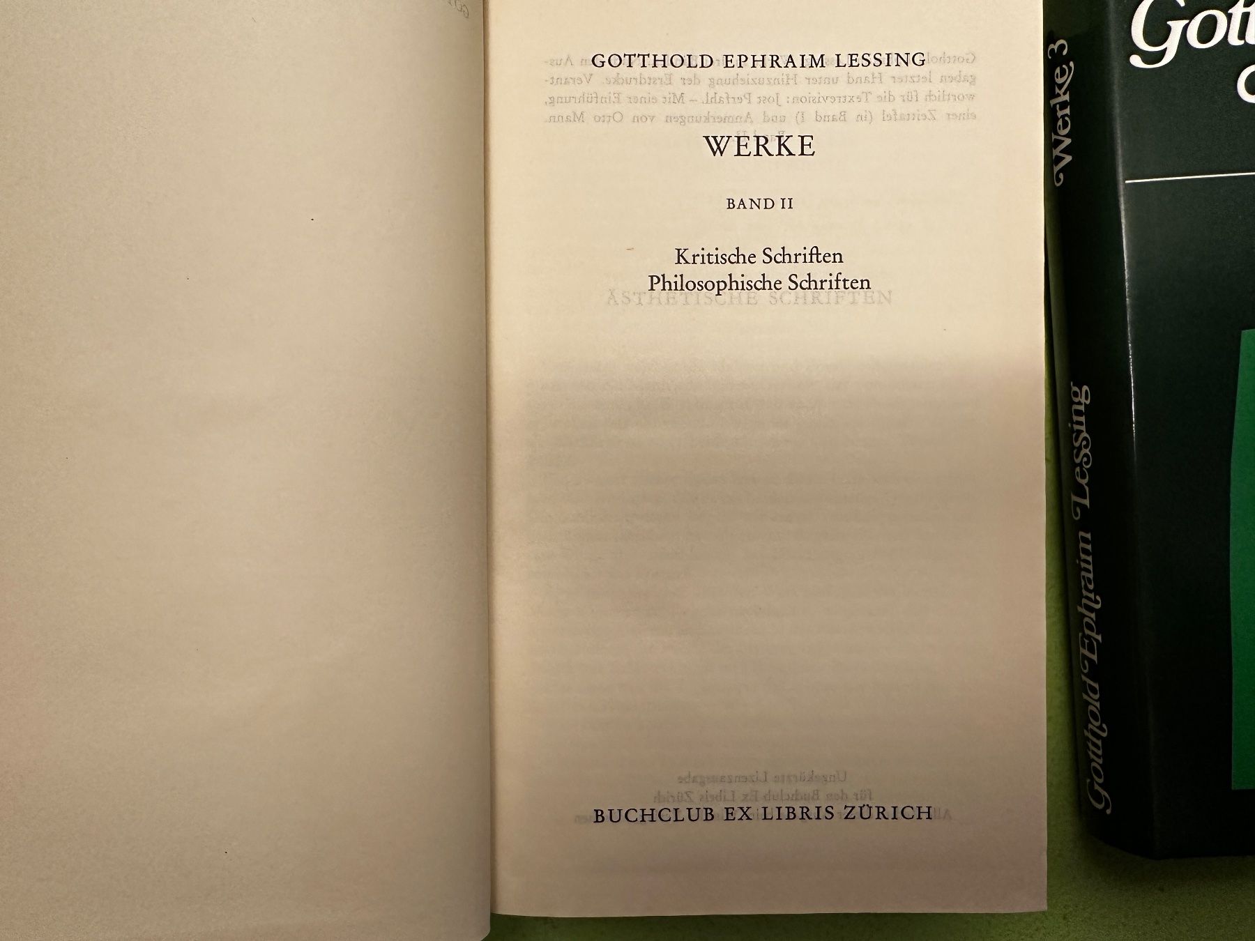 Libri: Gotthold Ephraim Lessing: Werke. 3 Bde. 1974 – Usato da Zürich venduto da allp 4