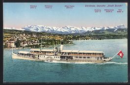 Zürichsee-Dampfer Stadt Zürich gegen d