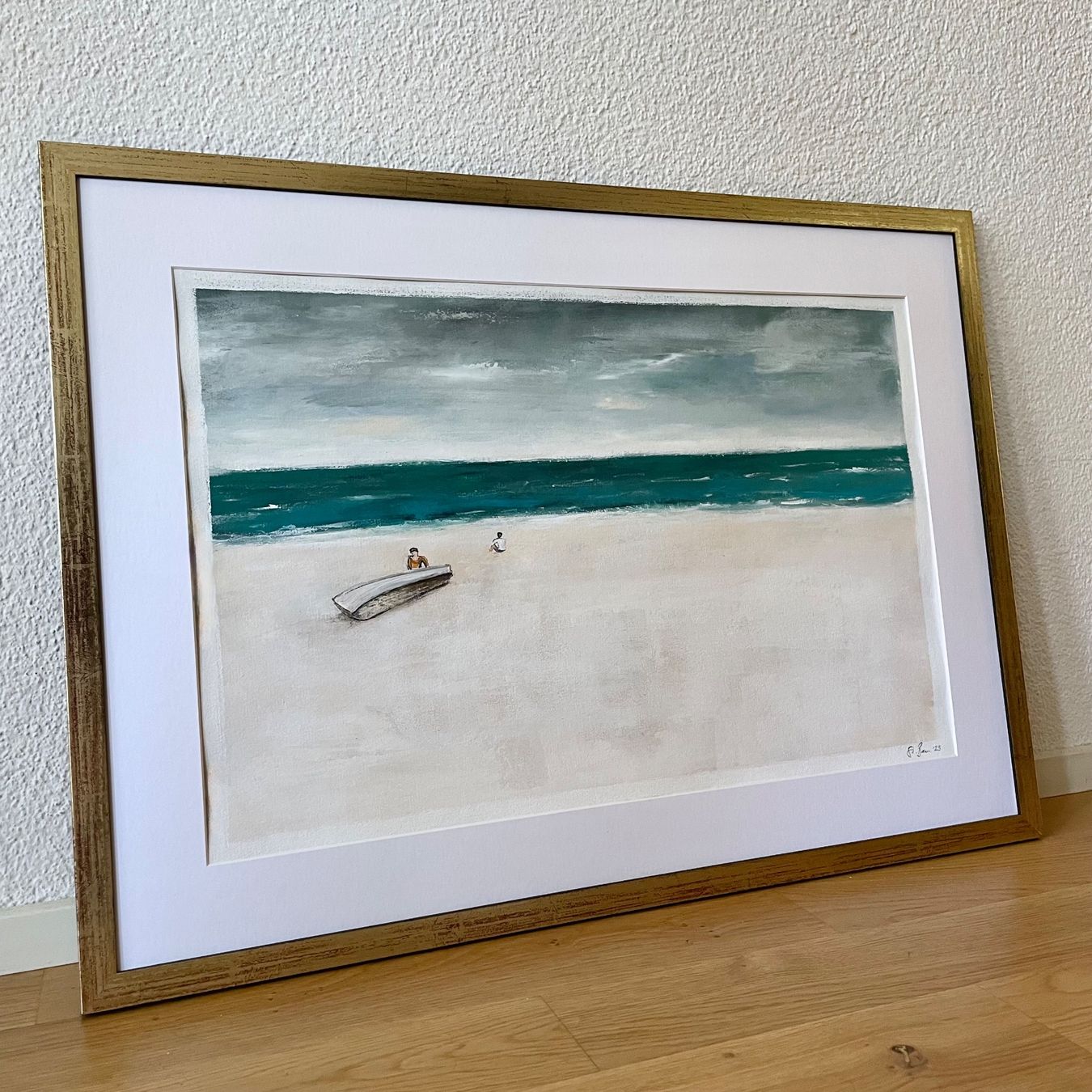 Gemälde: Strand Meer Boot Moderne Kunst Impressionismus Acryl Bammert – Neu (gemäss Beschreibung) aus St. Niklausen LU von Stefan_Bammert_Art