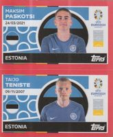 EURO 2024 Topps sticker ESTONIA EST 8 - 9 PASKOTSI / TENISTE
