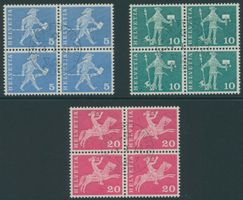 1960 - Rollenmarken - Viererblock - Ersttag Stempel ET