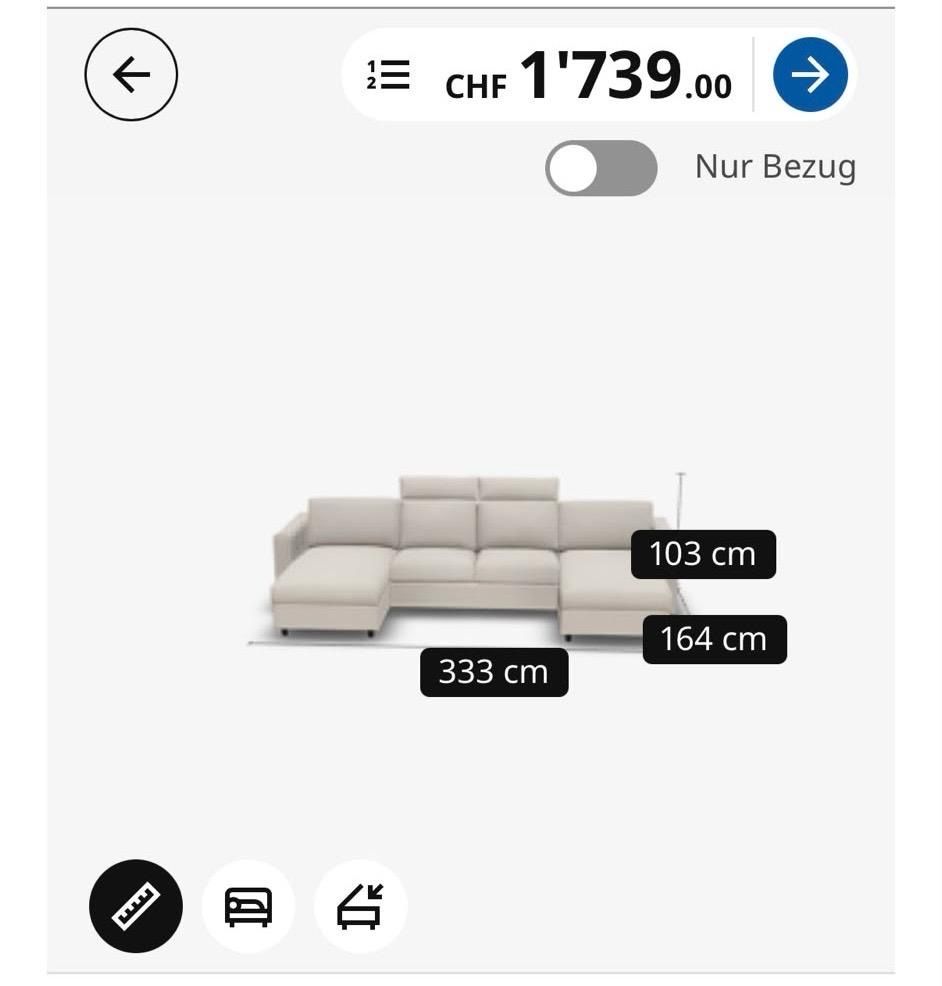 Sofas: Ecksofa hellgrau 333x164x103 cm guter Zustand – Gebraucht aus Brüttisellen von nat_5622 4