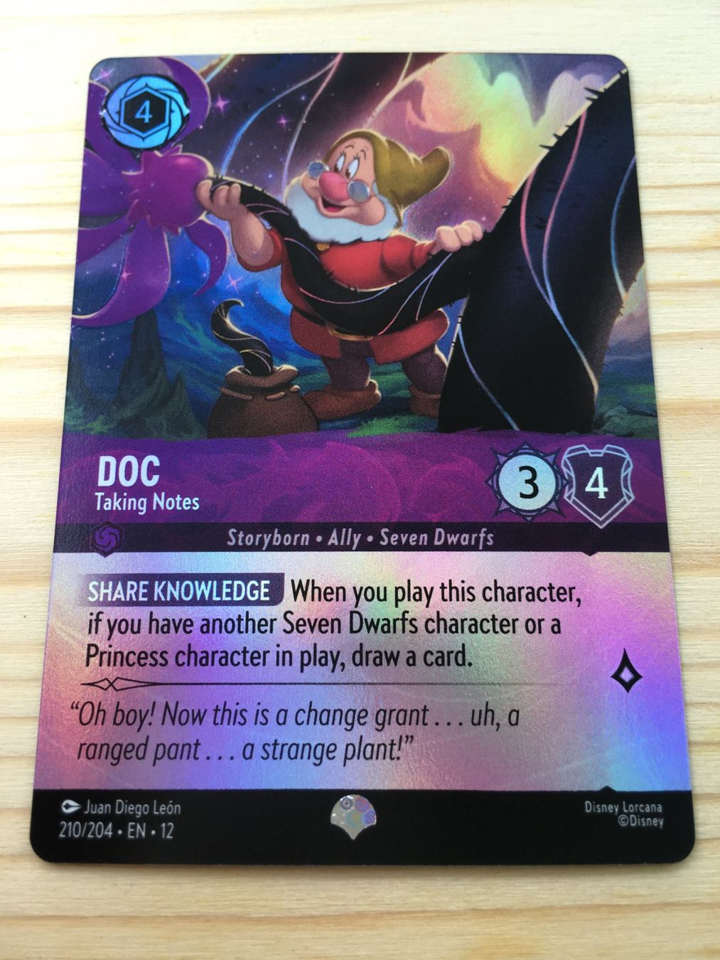 Disney Carte collezionabili: EPIC 210 Doc - Taking Notes (Foil) TCG Lorcana – Nuovo (secondo la descrizione) da St.Gallen venduto da Lorcanolium