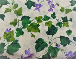 Baumwollstoff 50 x 160 cm lila Blumen am Zweig