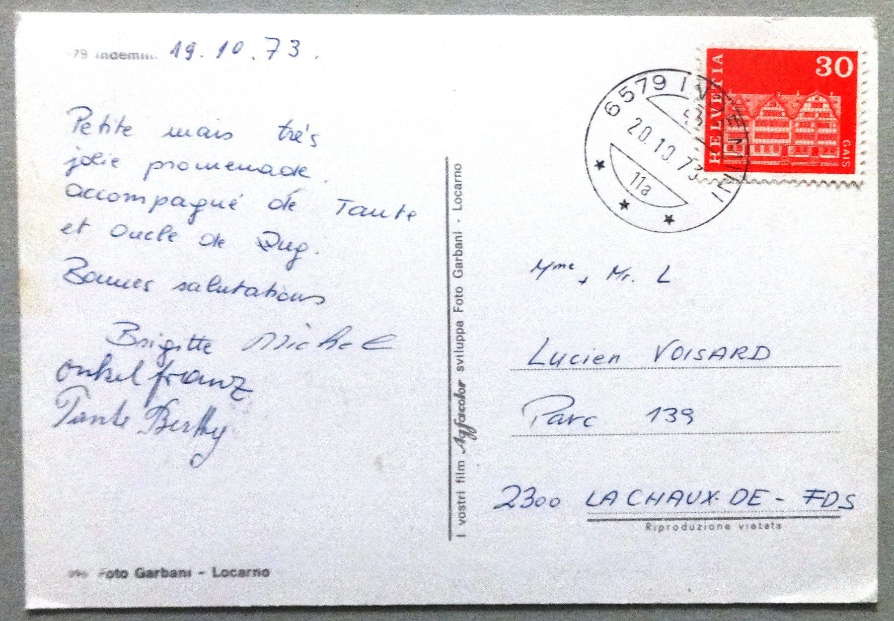 Cartoline postali: Indemini – Usato da Fétigny venduto da Billy2miny 1