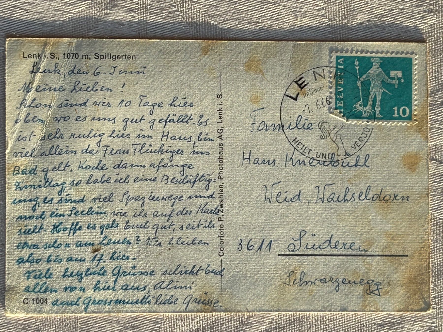Cartoline postali: BE Lenk im Simmental mit Spielgerten 1966 – Usato da Gächliwil venduto da H-PL 1