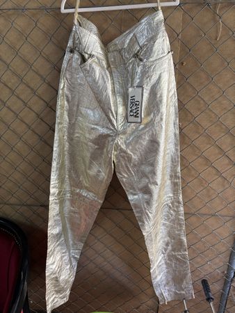 Pantalon Versace Argenté Neuf Vif Années 90 Vintage 