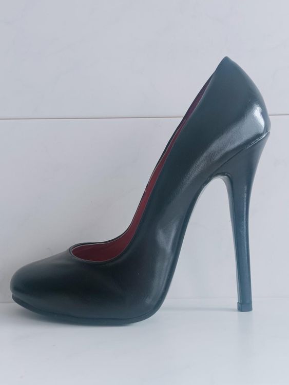 Escarpins Friponne Simili Cuir Noir – Taille 37, Talon Haut, Occasion Très Bon état