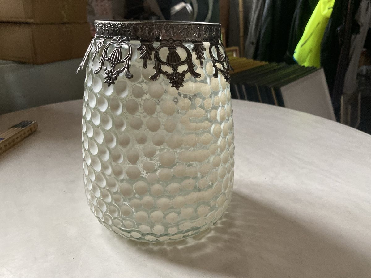 Laternen: Retro Glas Laterne mit Metallrand, Durchmesser 15cm – Neu (gemäss Beschreibung) aus Aarwangen von to-hirschi 5