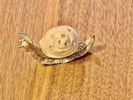 Schnecke Silber mit Strass Vintage Rarität
