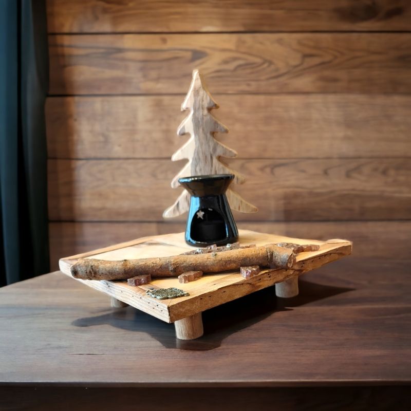 Holzartikel: Exklusive Schneelandschaft mit Duftlampe,Mosaik – Neu (gemäss Beschreibung) aus Luzern von Bbig 1