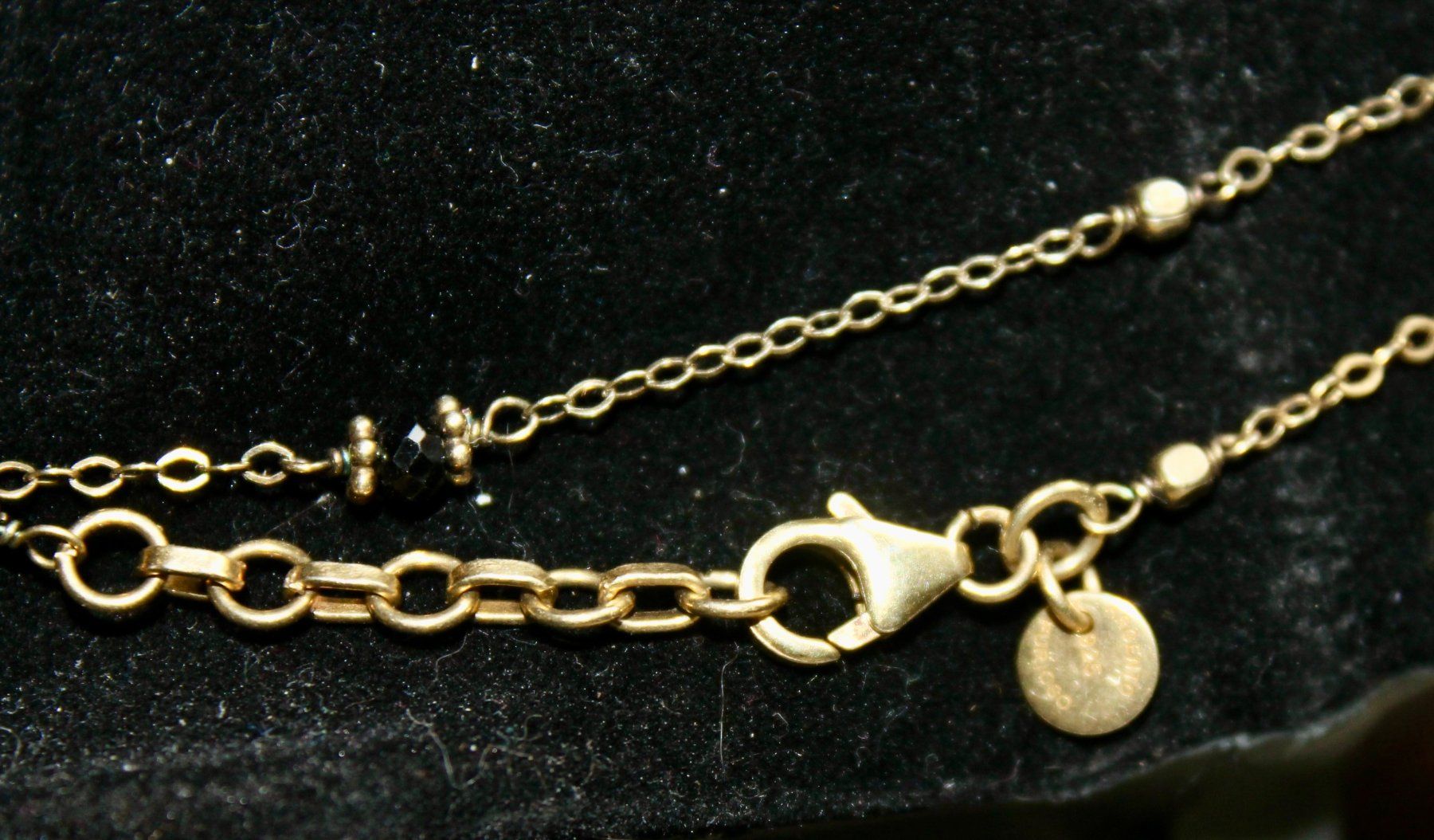 Catenine: Lange Kette, Silber vergoldet mit Onyx – Nuovo (secondo la descrizione) da Kirchlindach venduto da hekilida 2