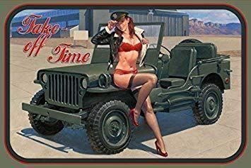 Jeep Insegne: Blechschild-JEEP-TAKE OFF TIME – Nuovo e nell'imballaggio originale da Rupperswil venduto da big-one-sale