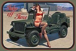 Blechschild-JEEP-TAKE OFF TIME