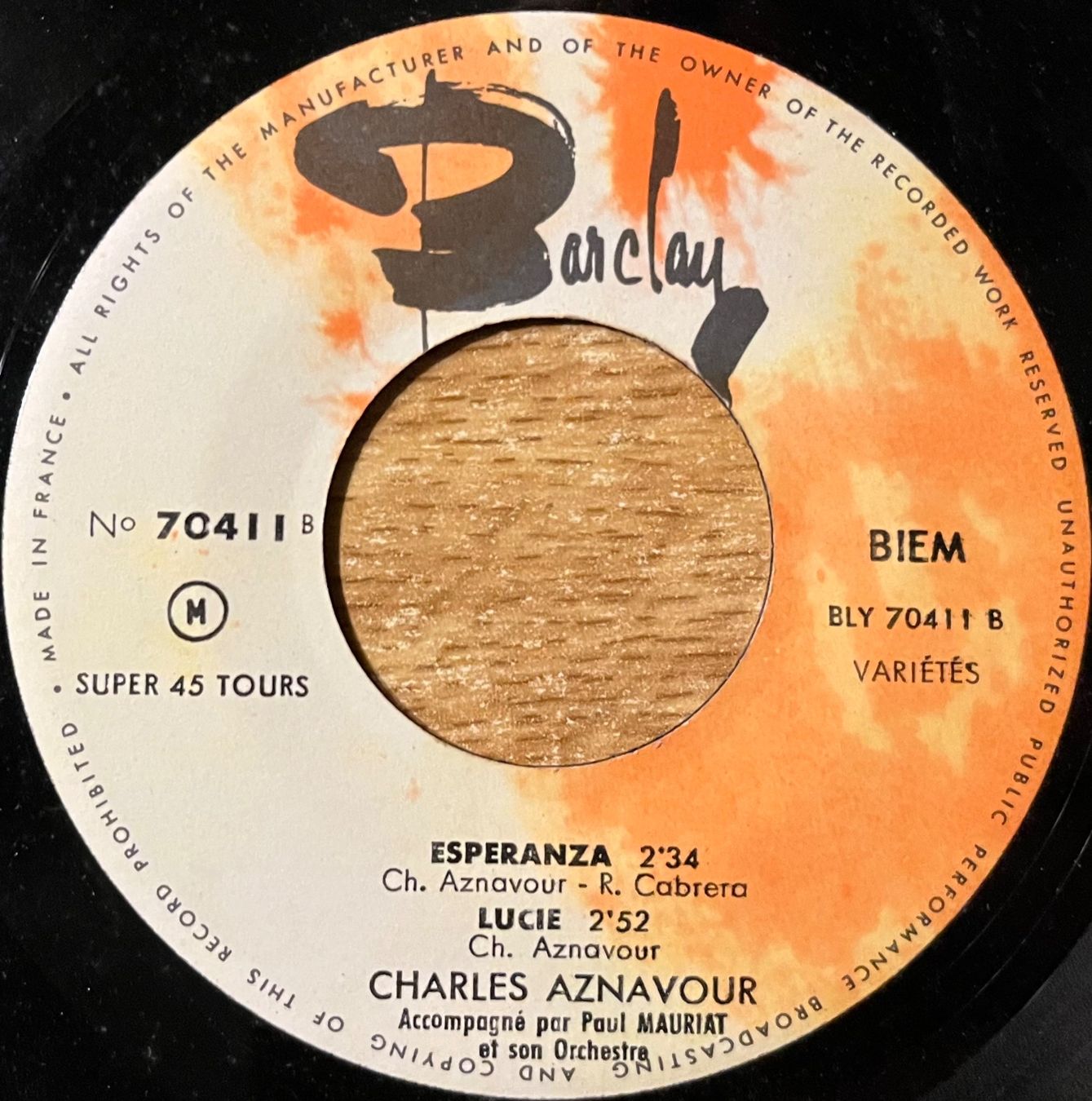 Dischi in vinile: CHARLES AZNAVOUR - J'AI TORT – Usato da Bussigny venduto da vinyl-pas-cher 3