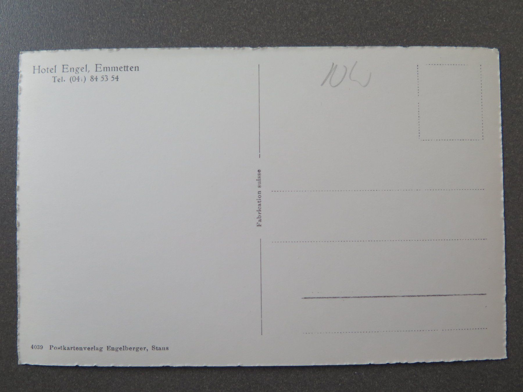 Cartoline postali: EMMETTEN - HOTEL ENGEL – Usato da Wittenbach venduto da lipasal 1