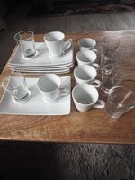 Wunderschönes Moccatassen-Set mit Wassergläschen