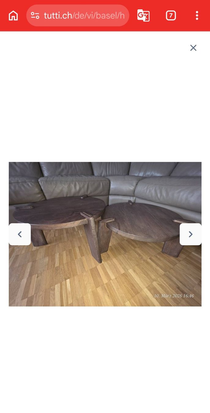 Tische: 2× Beistelltisch Masiev  Mango Holz – Gebraucht aus Therwil von buz_vh7m