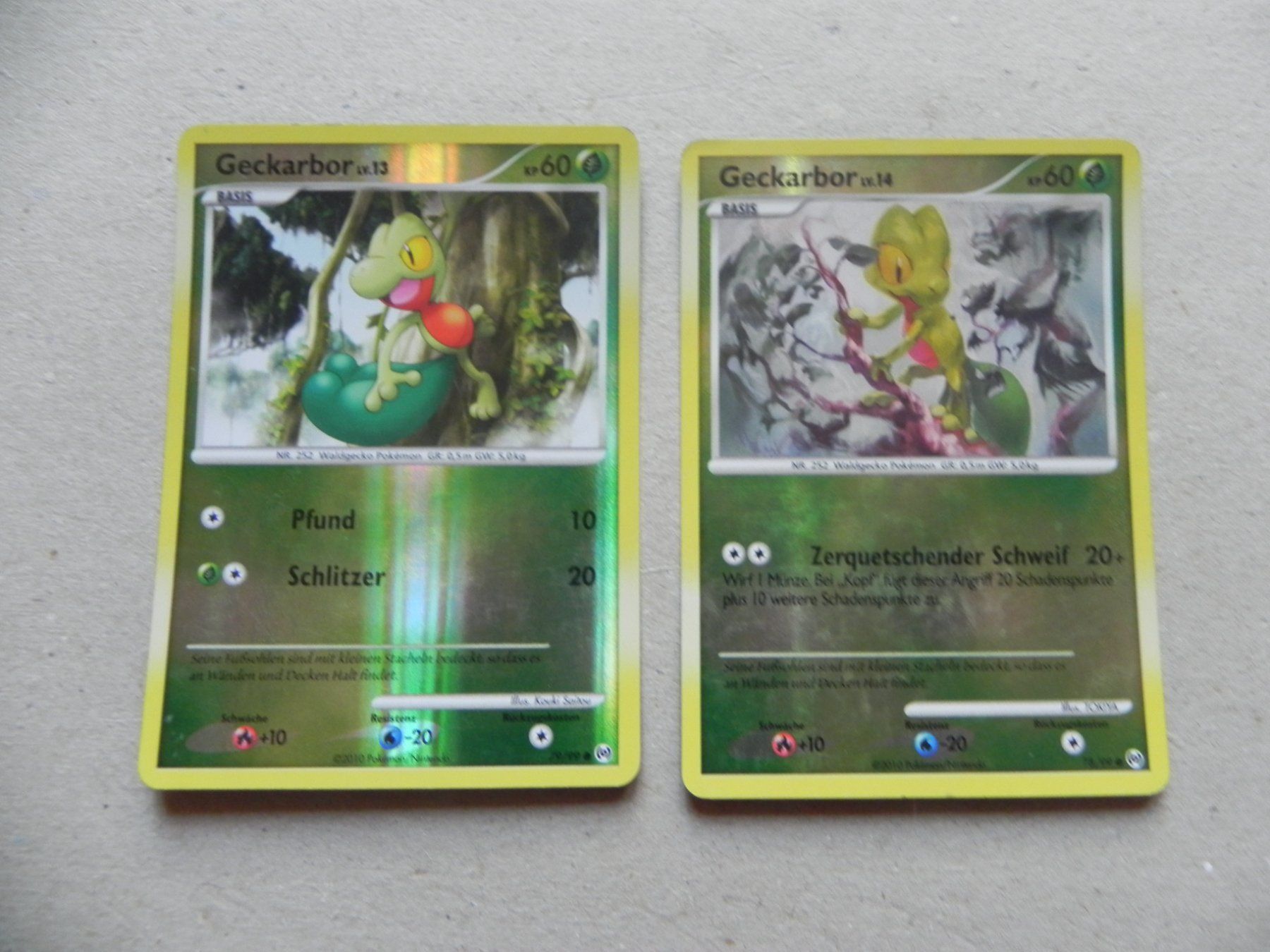 Pokémon Carte collezionabili: 2 Geckarbor Pokémon Sammelkarten 2010 Text Deutsch glänzend – Nuovo e nell'imballaggio originale da Siebnen venduto da krimsie