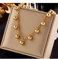 Glamörose 18k vergoldete Edelstahlkette mit Kugeln