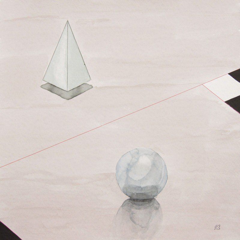 Dipinti: Aquarell: Ball and Pyramide – Nuovo (secondo la descrizione) da Fribourg venduto da erw_68dx
