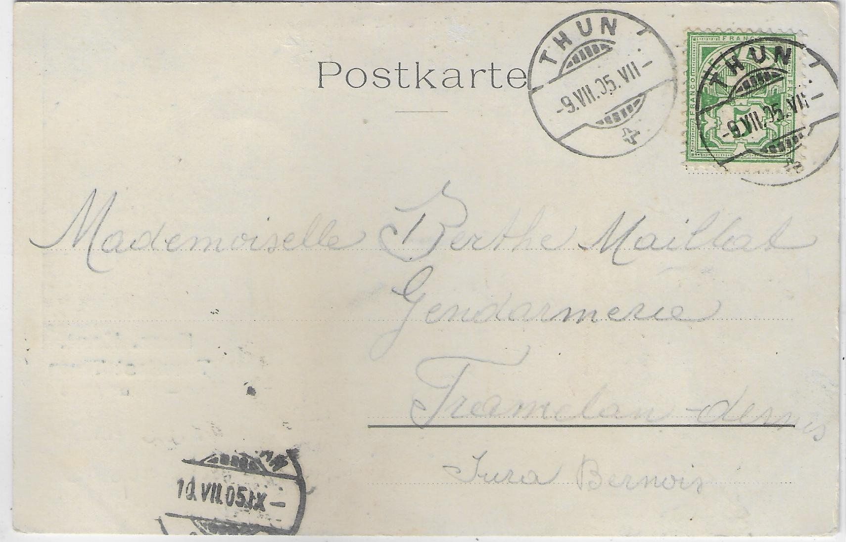 Cartoline postali: Bern. Kant. Turnfest Thun Juli 1905 – Usato da Ettingen venduto da Kartenplanet 1
