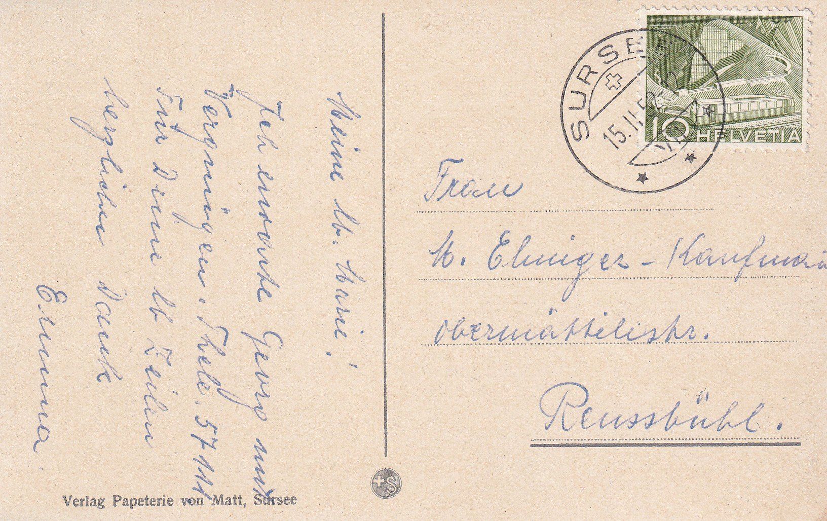 Cartoline postali: Sursee - Rathaus – Usato da Hombrechtikon venduto da Rudolf07 1