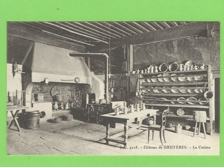Ansichtskarten: Château de Gruyères,  La Cuisine – Gebraucht aus Zürich von t24_de
